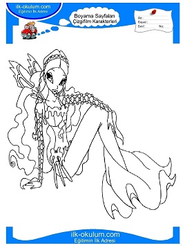 Çocuklar İçin Winx Club Denizkızı Boyama Sayfaları 